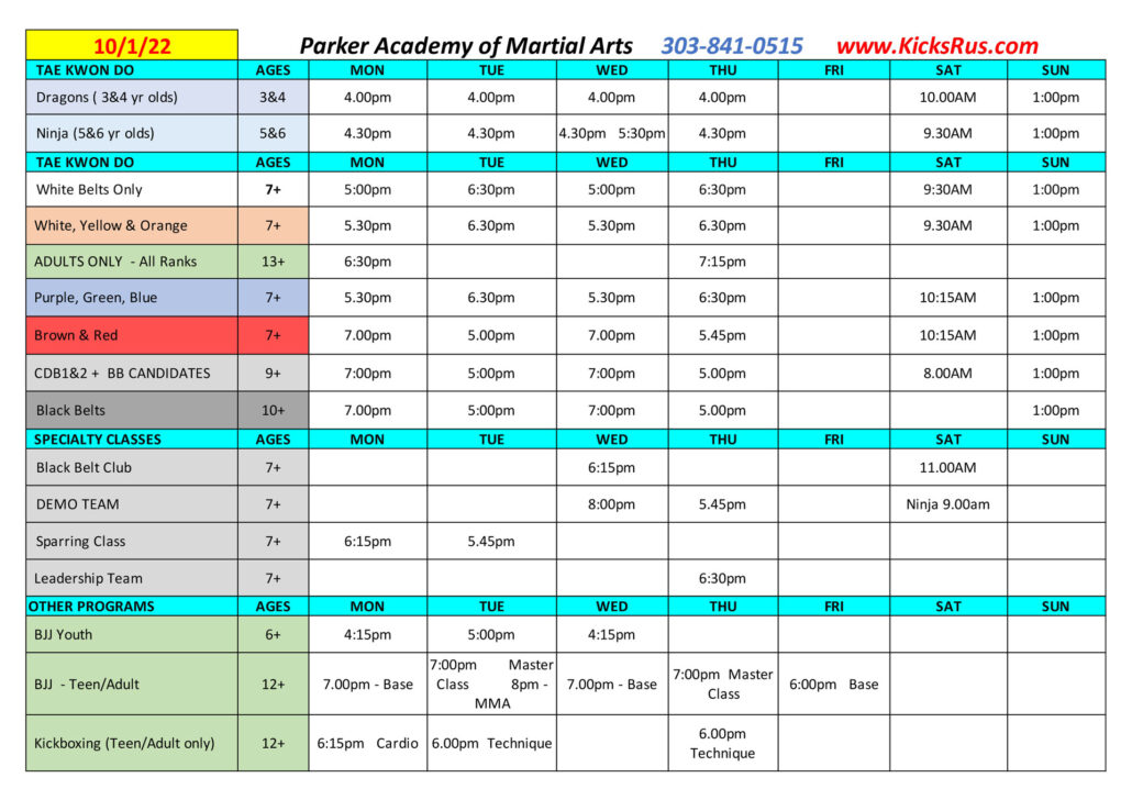 PAMA Schedule 10-2022