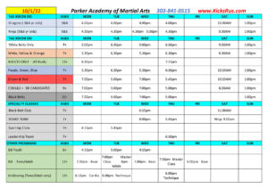 PAMA Schedule 10-2022